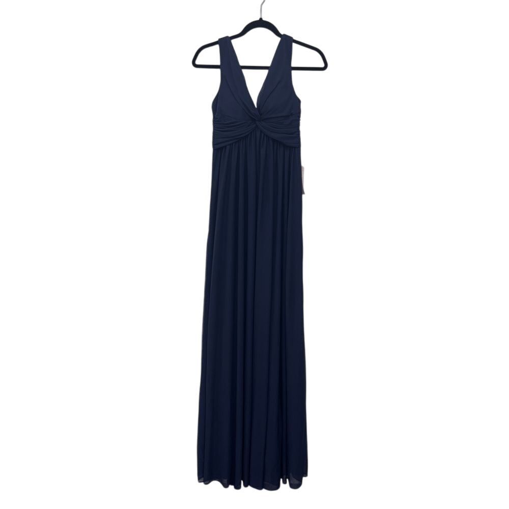 Birdy Grey Lianna Formal Maxi Dress Size XS Navy VNeck Empire Waist Evening Gown
